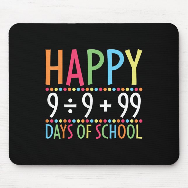 Math Formula 100 Days Of School Funny Math Teacher Mouse Pad (Front)