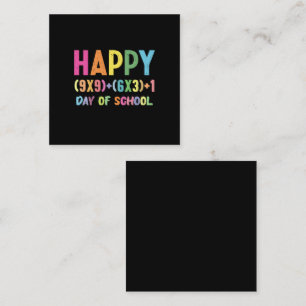 Math Formula 100 Days Of School Funny Math Teacher Square Business Card