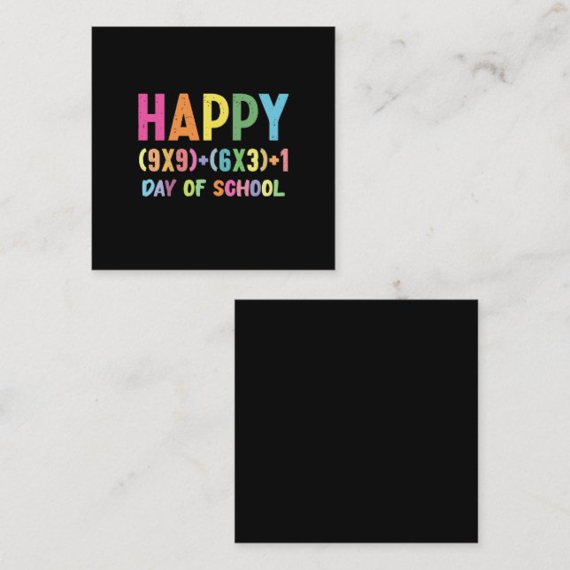 Math Formula 100 Days Of School Funny Math Teacher Square Business Card (Front/Back)