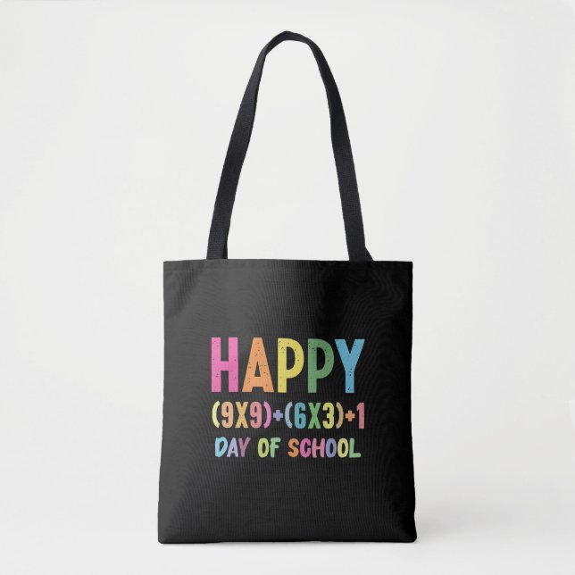 Math Formula 100 Days Of School Funny Math Teacher Tote Bag (Front)