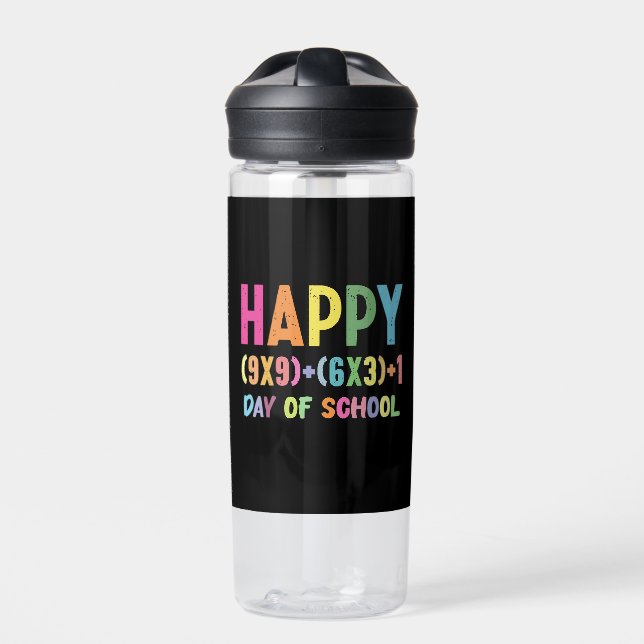 Math Formula 100 Days Of School Funny Math Teacher Water Bottle (Front)