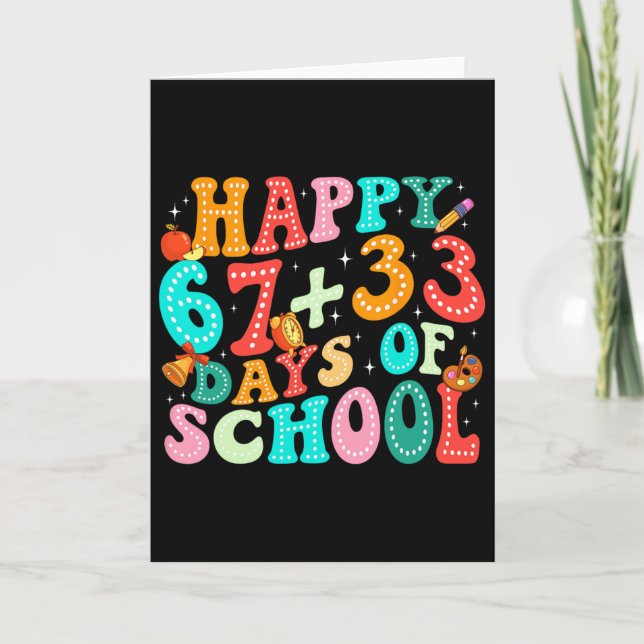 Math Formula 100 Days Of School Funny Teacher 67 1 Card (Front)