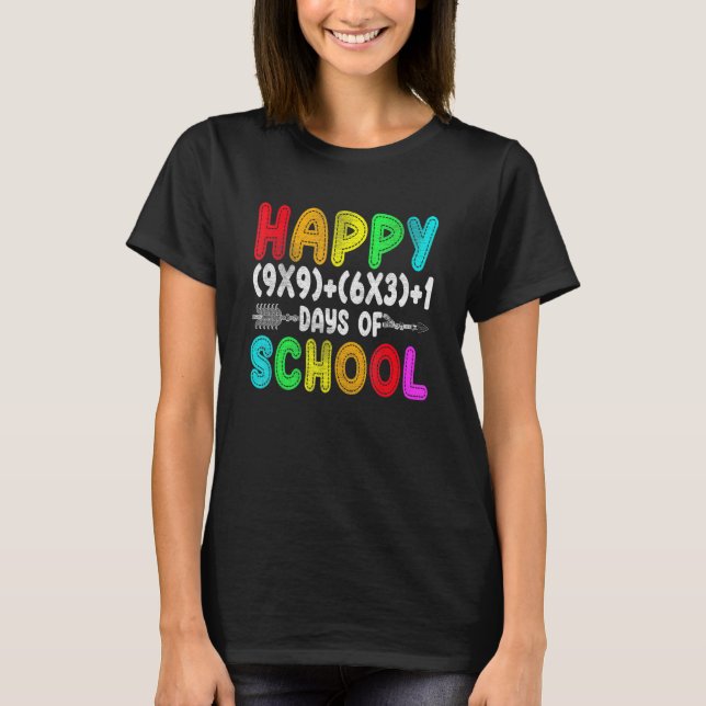 Math Formula 100 Days Of School Gift Teachers Boy  T-Shirt (Front)