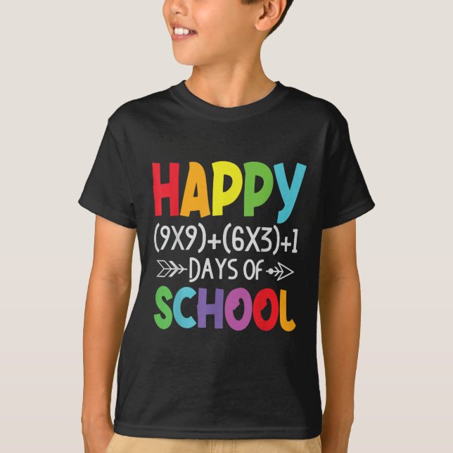 Math Formula 100 Days Of School Gifts Math Teacher T-Shirt (Front)