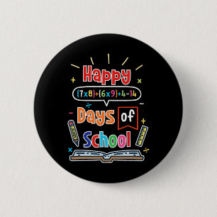 Math Formula 100 Days Of School Happy 100th Day Of 6 Cm Round Badge