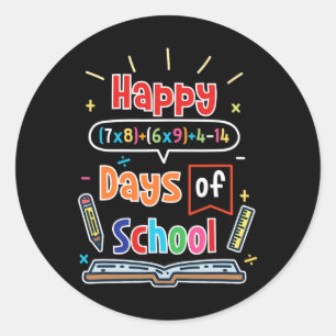 Math Formula 100 Days Of School Happy 100th Day Of Classic Round Sticker