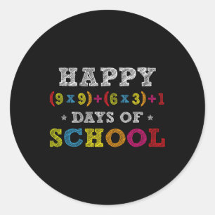 Math Formula 100 Days Of School Kid Boys Girls Tea Classic Round Sticker