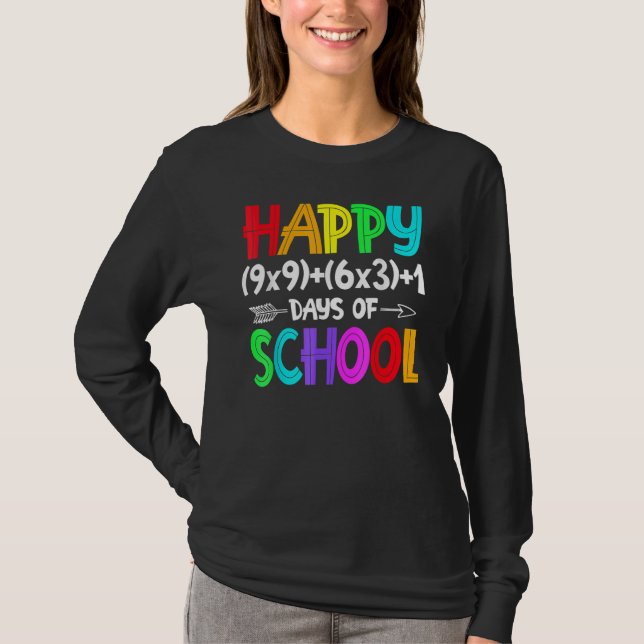 Math Formula 100 Days Of School  Math Teacher 100t T-Shirt (Front)