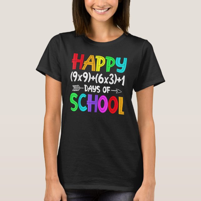 Math Formula 100 Days Of School  Math Teacher 100t T-Shirt (Front)