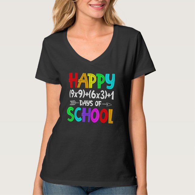 Math Formula 100 Days Of School  Math Teacher 100t T-Shirt (Front)