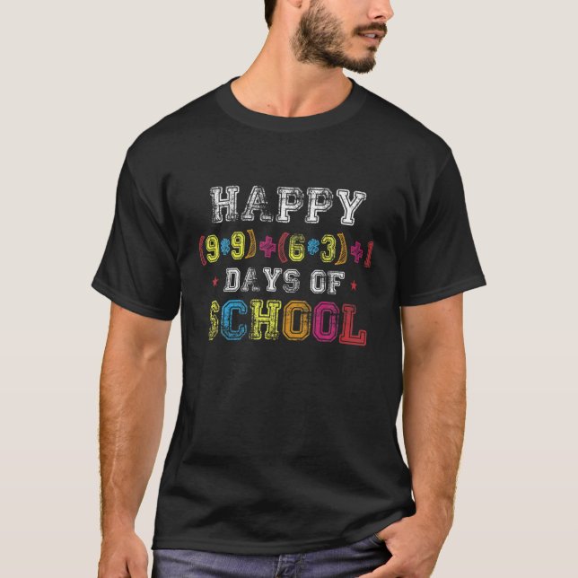 Math Formula 100 Days Of School Math Teacher 100Th T-Shirt (Front)