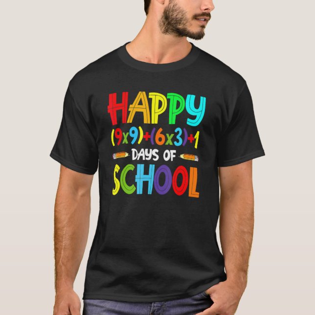 Math Formula 100 Days Of School Math Teacher 100th T-Shirt (Front)
