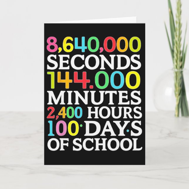 Math Formula 100 Days Of School Math Teacher Kids  Card (Front)