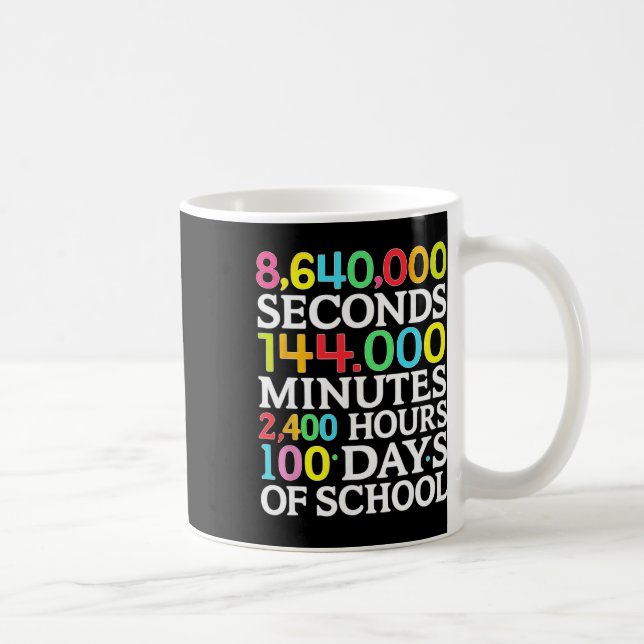 Math Formula 100 Days Of School Math Teacher Kids  Coffee Mug (Right)