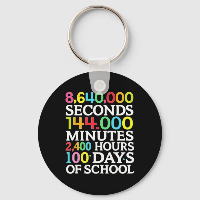Math Formula 100 Days Of School Math Teacher Kids  Key Ring (Front)