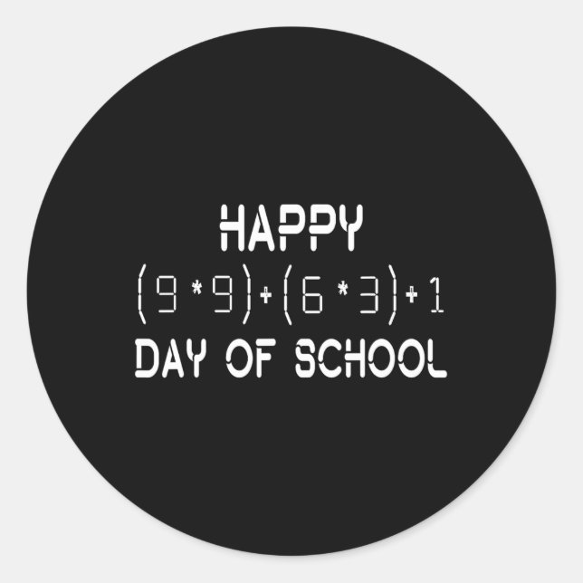 Math Formula 100 Days Of School Math Teacher Stude Classic Round Sticker (Front)