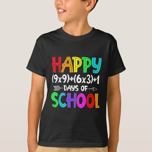 Math Formula 100 Days Of School Shirt Math Teacher (Front)