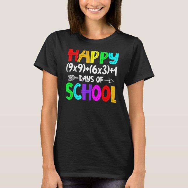 Math Formula 100 Days Of School Shirt Math Teacher (Front)