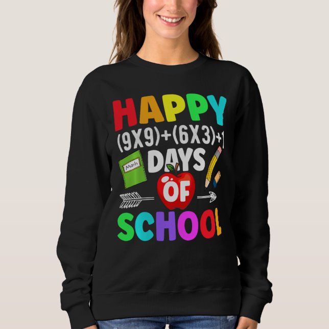 Math Formula 100 Days Of School Shirt Math Teacher (Front)