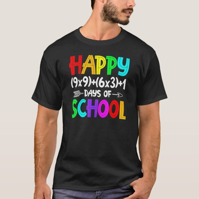 Math Formula 100 Days Of School Shirt Math Teacher (Front)