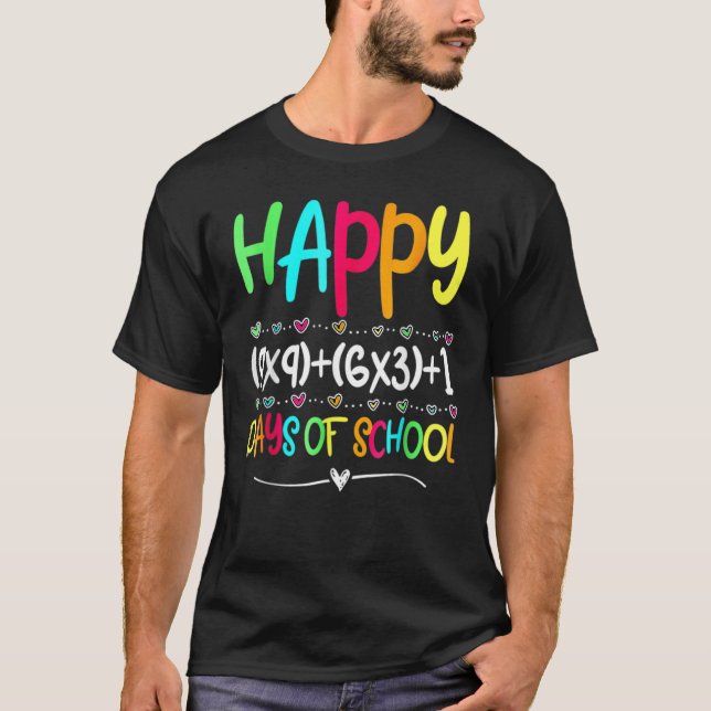 Math Formula 100 Days Of School  Teacher Boy Girl T-Shirt (Front)