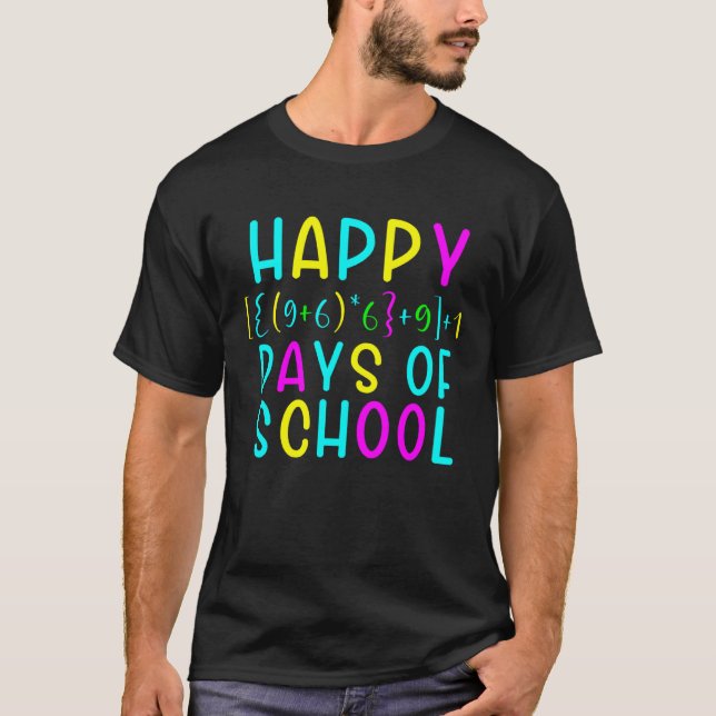 Math Formula 100 Days Of School  Teacher Student T-Shirt (Front)