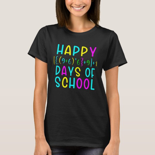 Math Formula 100 Days Of School  Teacher Student T-Shirt (Front)