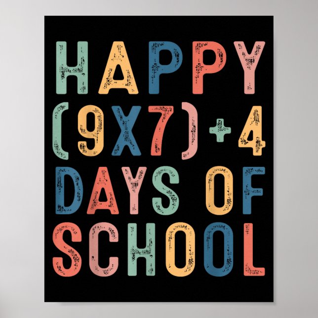 Math Formula 67 Days Of School Funny Math Teacher  Poster (Front)