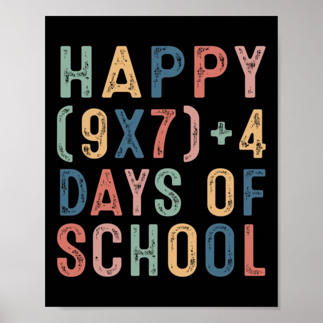 Math Formula 67 Days Of School Funny Math Teacher  Poster (Front)