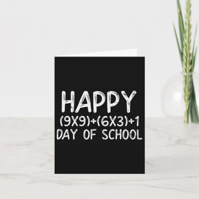 Math Formula Happy 100 Days Of School 100th Day Te Card (Front)