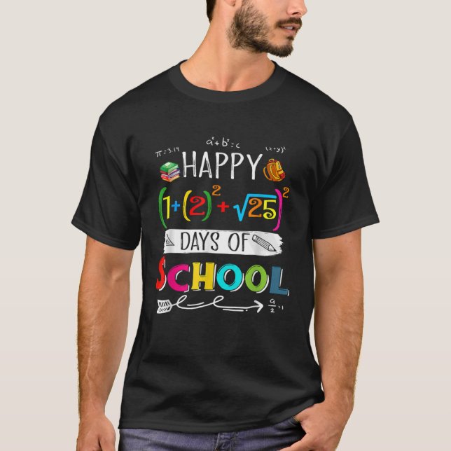 Math Formula Happy 100 Days Of School 100th Day Te T-Shirt (Front)