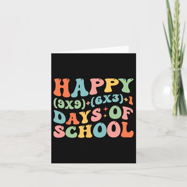 Math Formula Happy 100 Days Of School Funny Math T Card (Front)