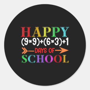 Math Formula Happy 100 Days Of School Funny Math T Classic Round Sticker