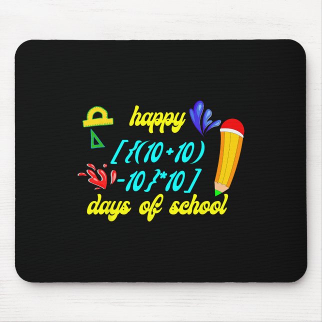 Math Formula Happy 100 Days Of School Funny Math T Mouse Pad (Front)
