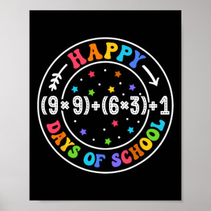Math Formula Happy 100 Days Of School Funny Math T Poster