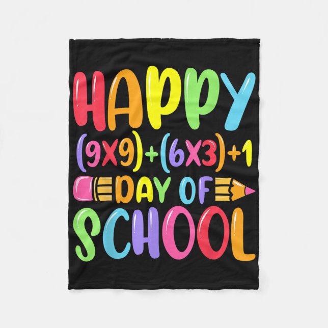 Math Formula Happy 100 Days Of School Teacher Math Fleece Blanket (Front)