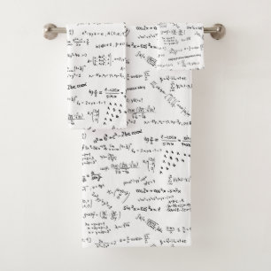 Math Formulas And Numbers Bath Towel Set