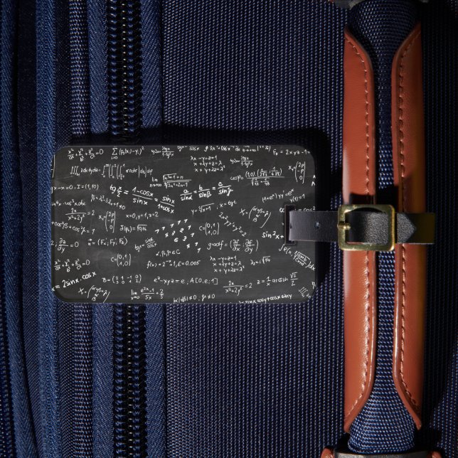 Math Formulas And Numbers Luggage Tag (Front Insitu 4)