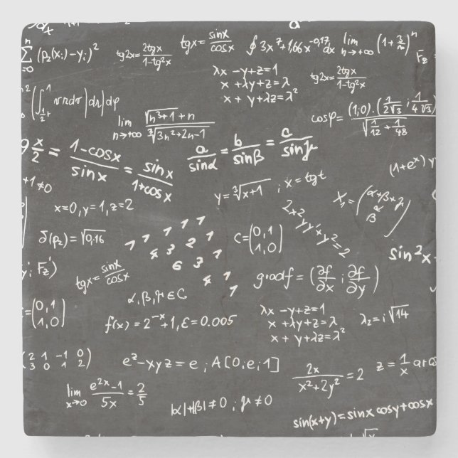 Math Formulas And Numbers Stone Coaster (Front)