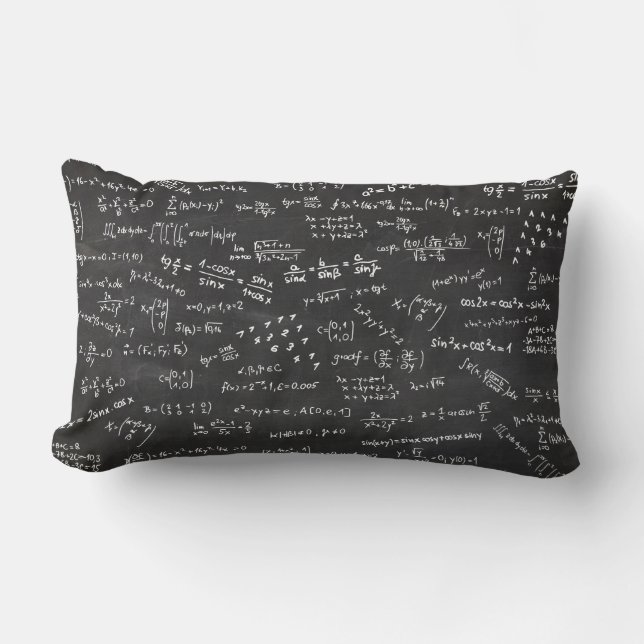Math Formulas Chalkboard Lumbar Cushion (Front)