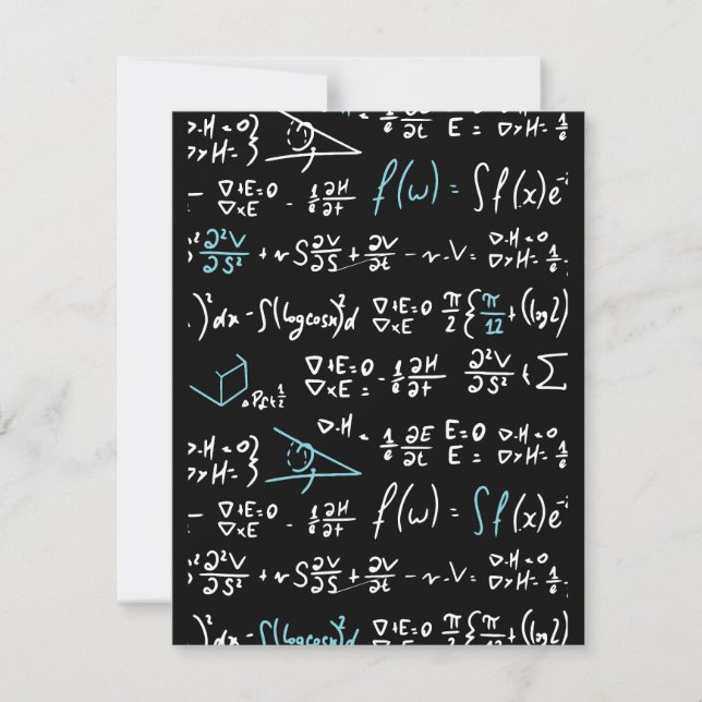 Math formulas mathematics physics student teacher  card (Front)