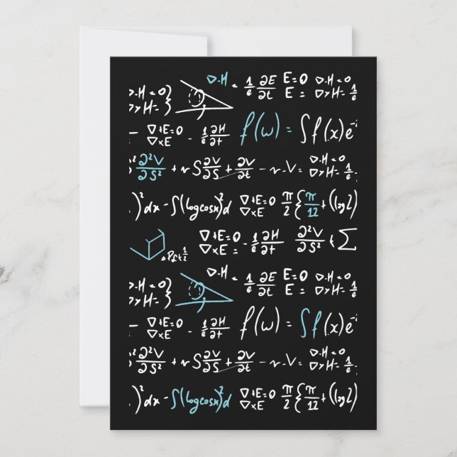 Math formulas mathematics physics student teacher invitation (Front)