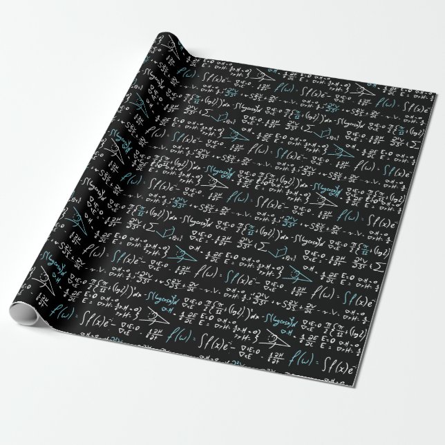 Math formulas mathematics physics student teacher  wrapping paper (Unrolled)