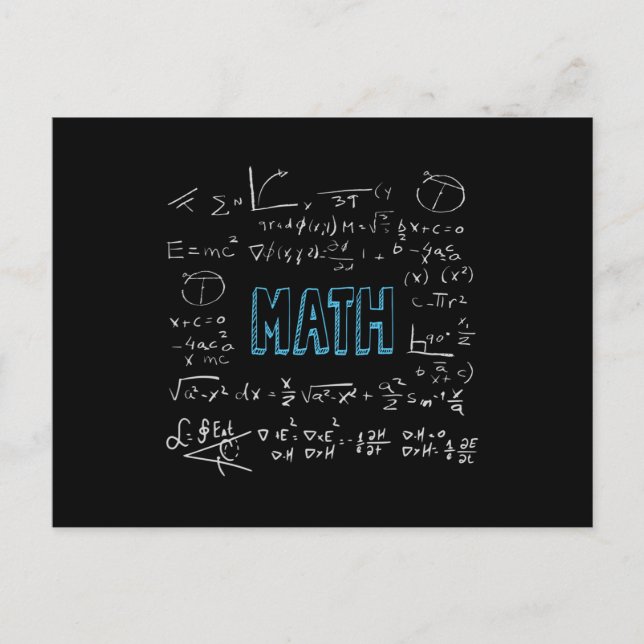 Math formulas mathematics postcard (Front)