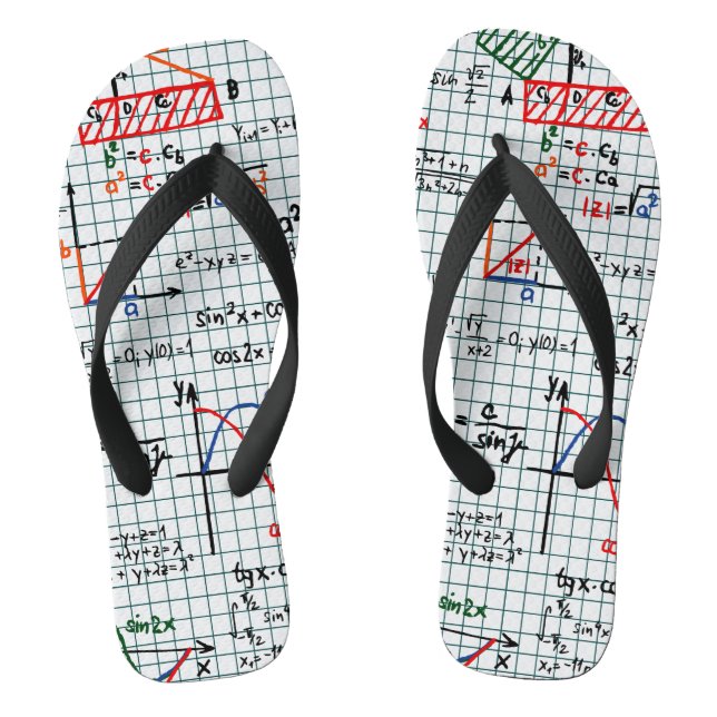Math Formulas Numbers Jandals (Footbed)
