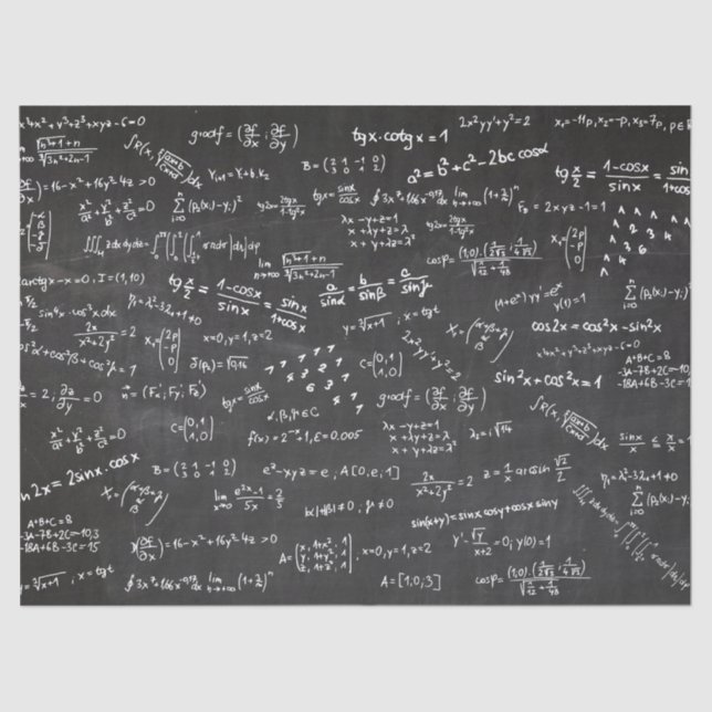 Math Formulas On Blackboard Tissue Paper (Front)