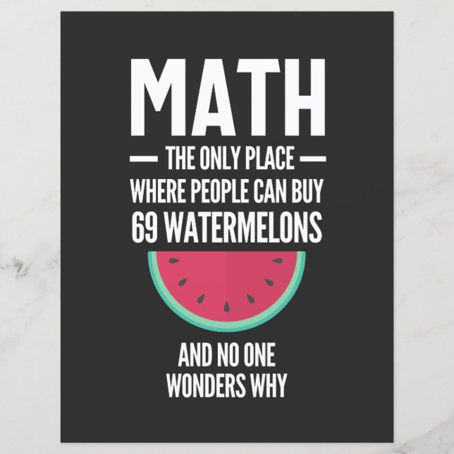 Math. Funny Math Sarcasm Quote Gift (Front)