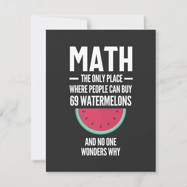 Math. Funny Math Sarcasm Quote Gift Thank You Card (Front)