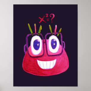 Math Geek Cute Algebra Mathematician Kids Poster