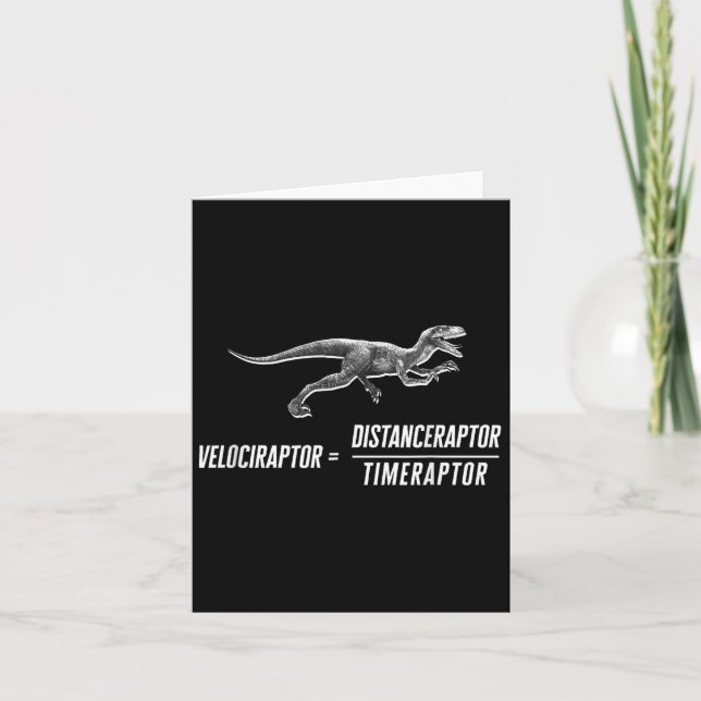 Math Geek Dinosaur Velociraptor Equation V2  Card (Front)